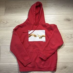 Full Send Mens Red Nelk Boys Hand Of God Hoodie Pullover Size L